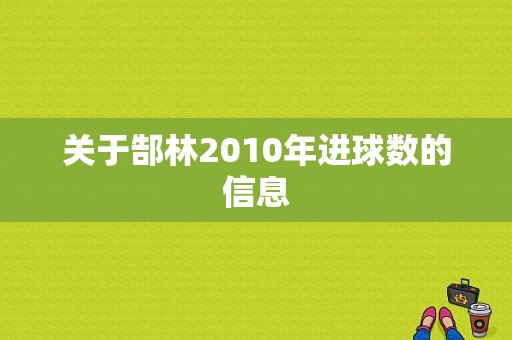 关于郜林2010年进球数的信息