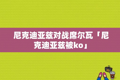  尼克迪亚兹对战席尔瓦「尼克迪亚兹被ko」